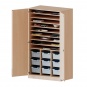 Bastelschrank, 5 OH, 2-türiger Schrank mit 9 hohen Boxen, B/H/T 104,5x190x65cm 